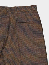 Ami Paris Brown Houndstooth Balloon-Fit Wool Trousers