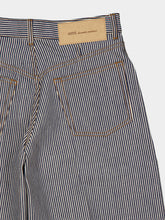 Ami Paris Indigo and Ecru Striped Balloon Jeans