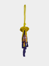 Paula Fukuro Yellow Embroidered Velvet Bag with Tassel