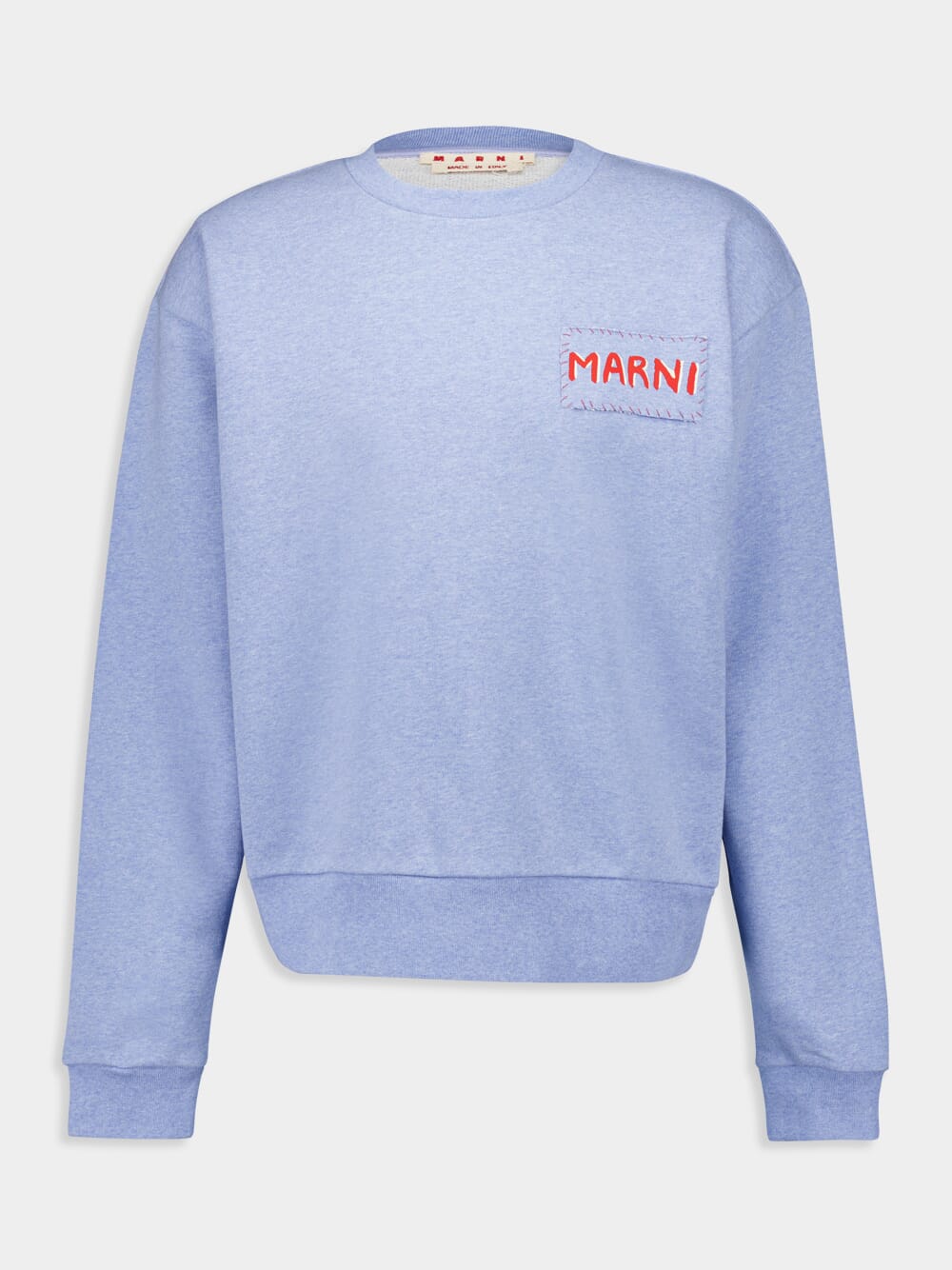 Light Blue Logo Printed Crewneck Sweatshirt