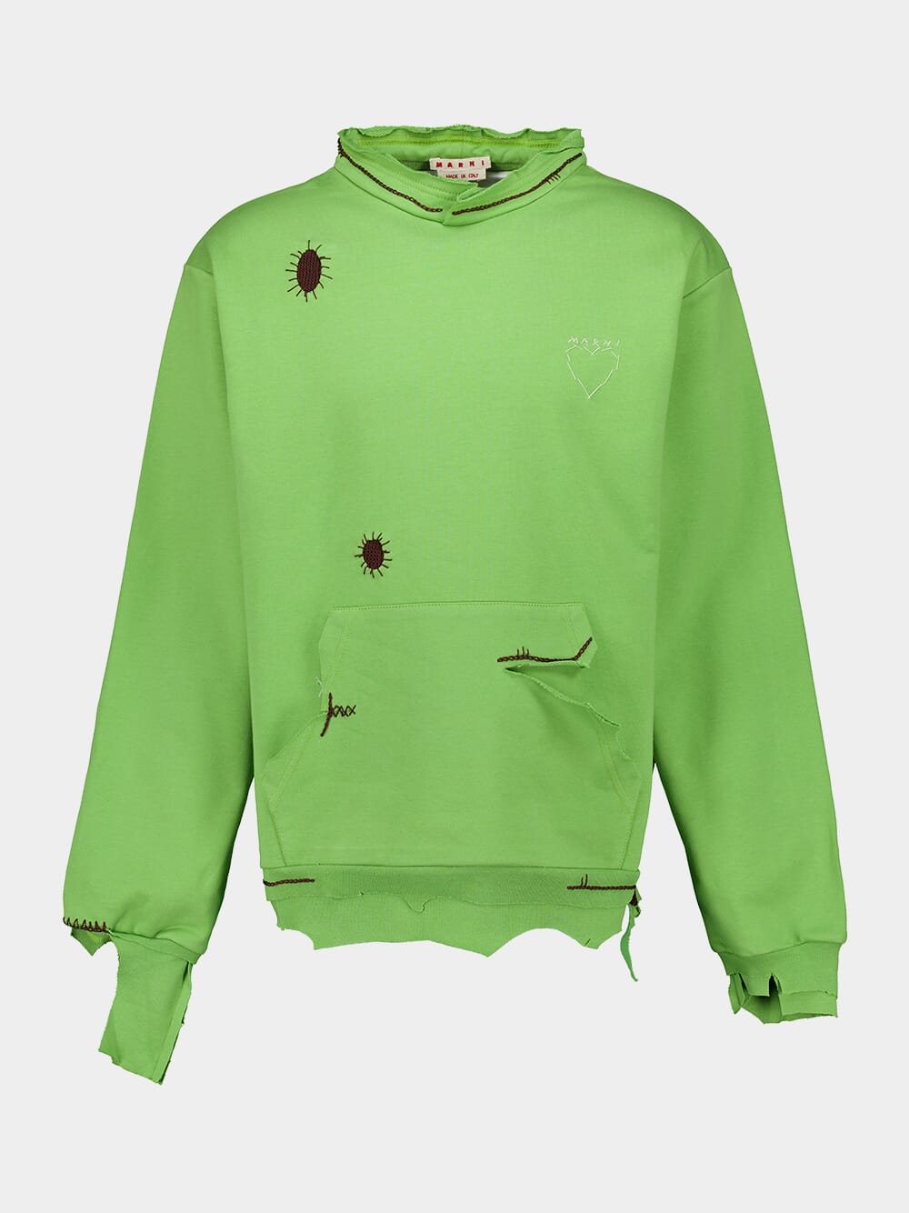 Distressed Green Cotton Sweatshirt