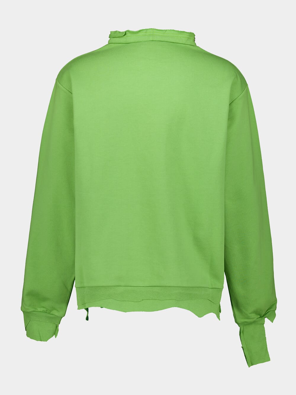 Distressed Green Cotton Sweatshirt