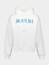 Marni White Hooded Cotton Sweatshirt with Logo