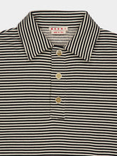 Marni Black Striped Cotton Polo Sweatshirt