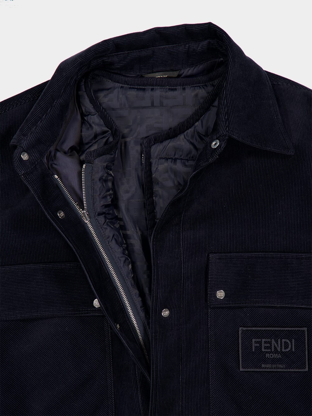 Navy Blue Corduroy Blouson