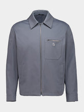 Fendi Cenere Stretch Gabardine Zip Blouson Jacket