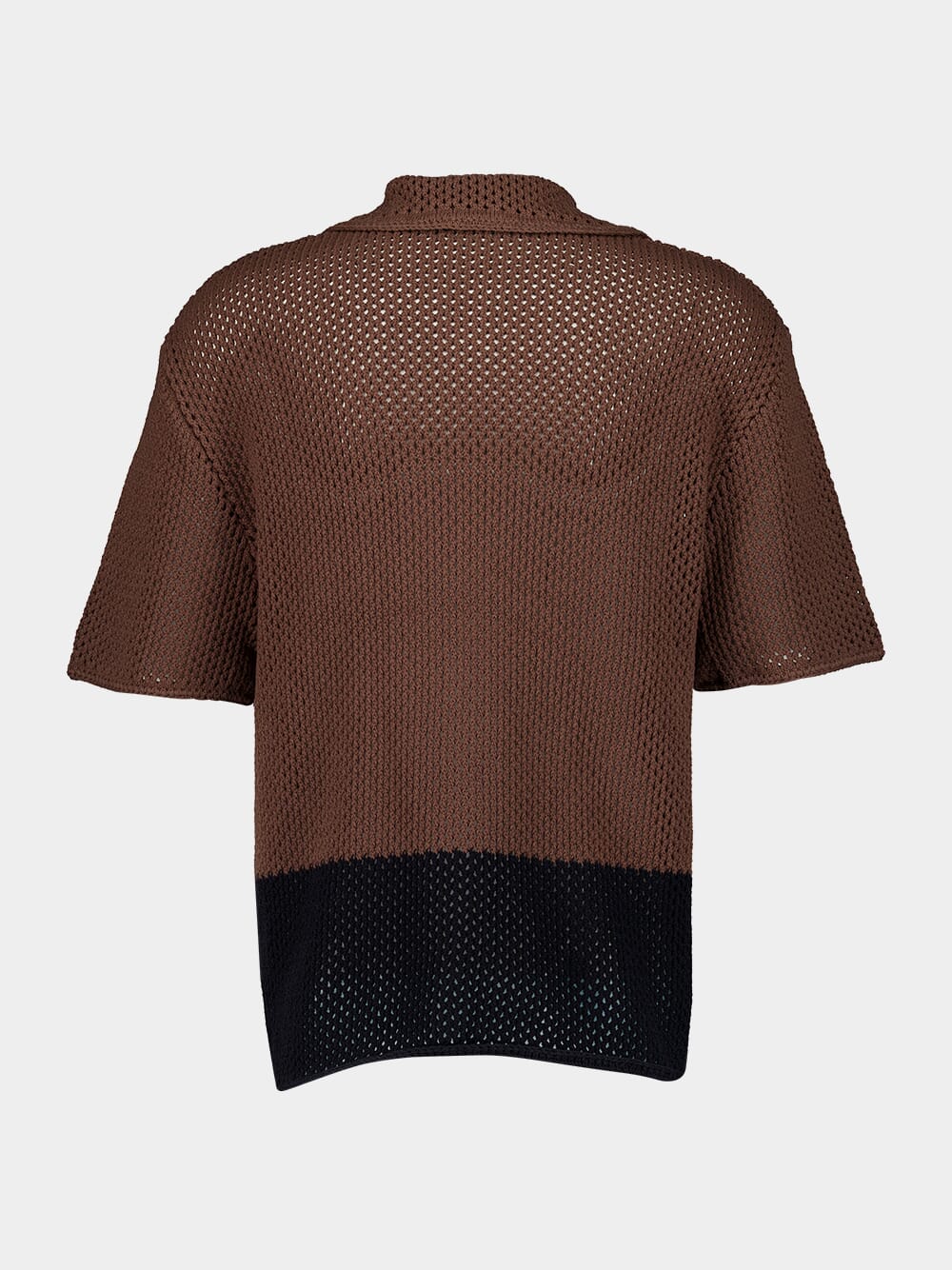 Two-Tone Crochet Polo Shirt