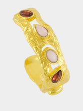 Aurélie Bidermann Gold Atalide Earrings with Garnet and Opal