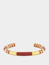 Aurélie Bidermann Burgundy Positano Striped Bangle
