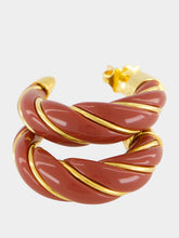 Aurélie Bidermann Diana Brown Gold Hoop Earrings