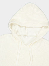 Commas White Relaxed Knit Hooded Sweatshirt