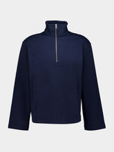 Commas Midnight Navy Jersey Quarter Zip Sweater