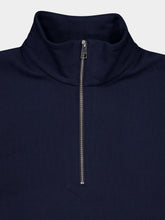 Commas Midnight Navy Jersey Quarter Zip Sweater