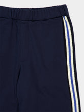 Commas Midnight Navy Crochet Stripe Jersey Trousers