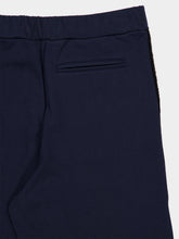 Commas Midnight Navy Crochet Stripe Jersey Trousers