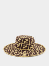 Fendi Brown Raffia and Cotton Hat