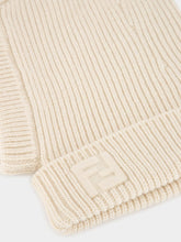 Fendi Beige Ribbed-Knit Balaclava