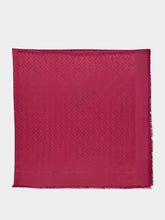 Fendi Cherry Red FF Silk & Wool Shawl