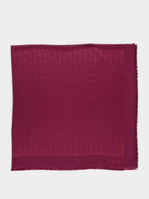 Fendi FF Shawl in Burgundy Silk and Wool