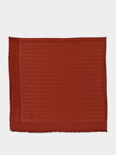 Fendi Sienna Brown FF Jacquard Silk and Wool Shawl