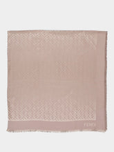 Fendi Dove Grey FF Silk and Wool Shawl