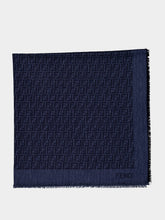 Fendi Blue FF Cotton Wool Shawl