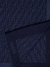 Fendi Blue FF Cotton Wool Shawl