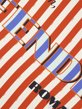 Fendi Red and Blue Striped Silk Foulard