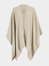 Fendi Beige Wool-Silk Jacquard FF Poncho