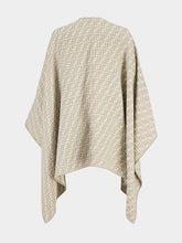 Fendi Beige Wool-Silk Jacquard FF Poncho