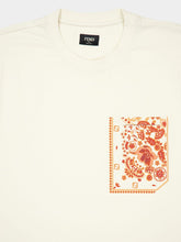 Fendi White T-Shirt with Coral Bandana Pocket