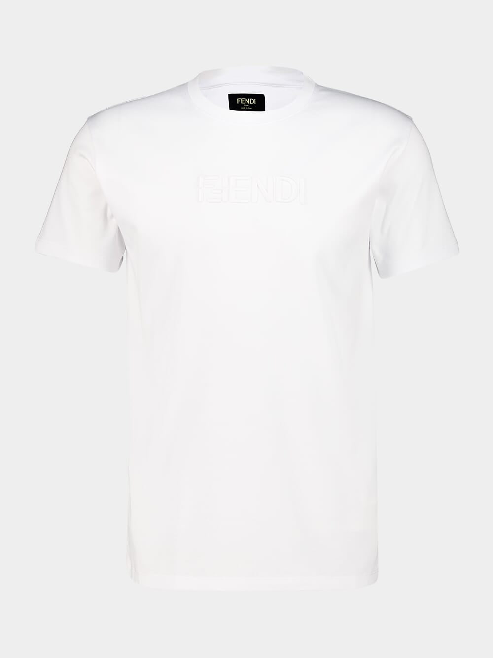 Fendi White Cotton FF Selleria Logo T-Shirt | Fashion Clinic