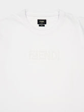 Fendi White Cotton FF Selleria Logo T-Shirt
