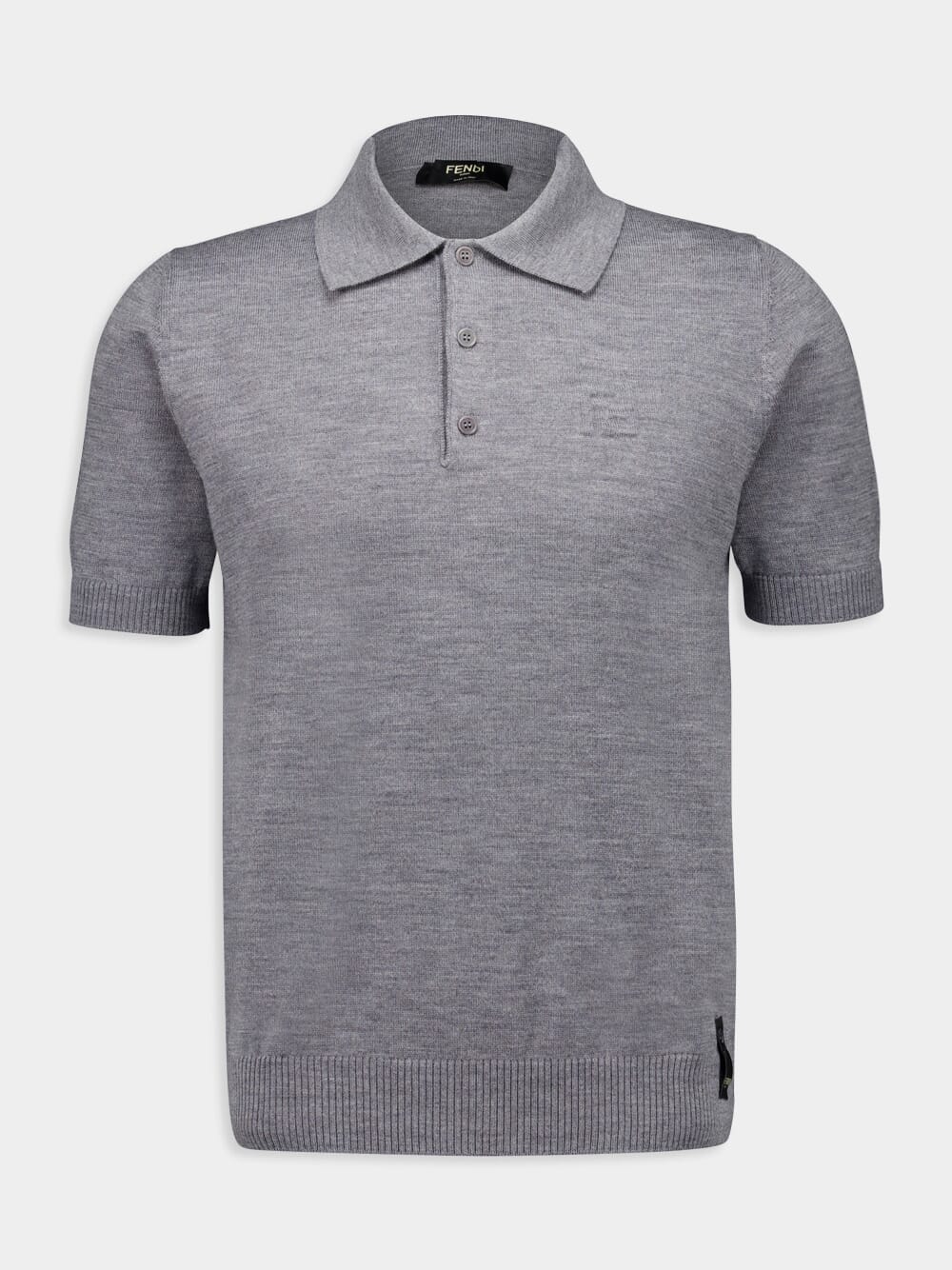 Grey Wool Polo Shirt