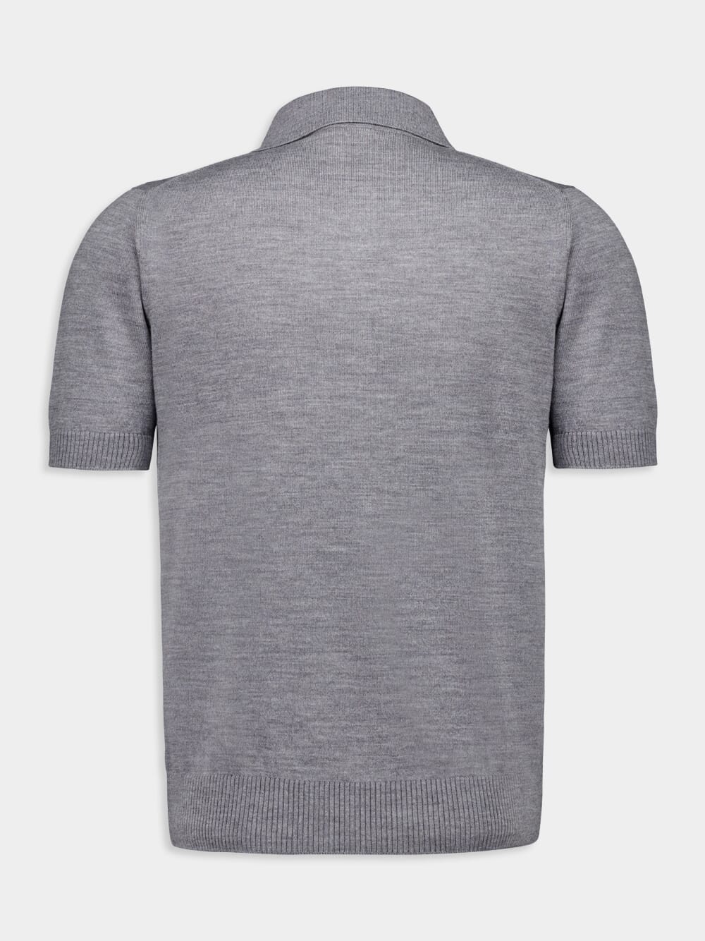 Grey Wool Polo Shirt