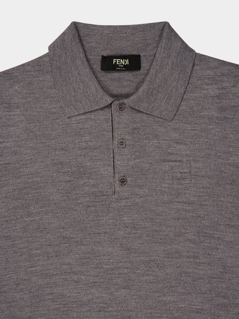 Grey Wool Polo Shirt