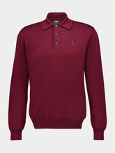 Fendi Burgundy Wool Long-Sleeve Polo