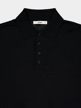 Fendi Black Wool Short-Sleeve Polo Shirt
