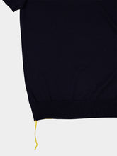 Fendi Navy Blue Wool Short-Sleeve Polo Shirt
