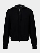 Fendi Black FF Zucca Cashmere Zip Hooded Sweatshirt