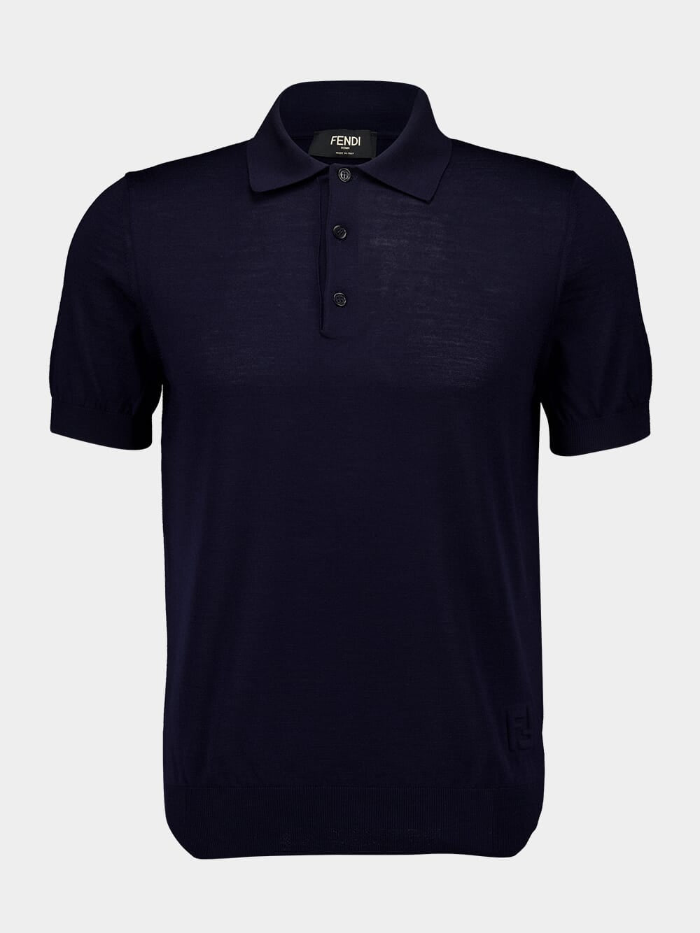 Blue Wool Polo Shirt