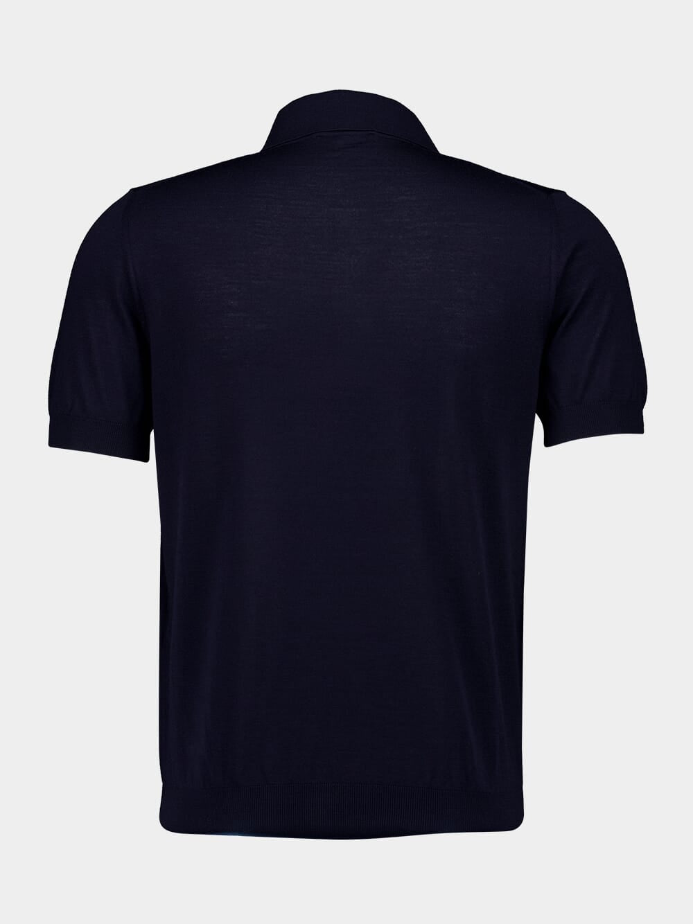 Blue Wool Polo Shirt