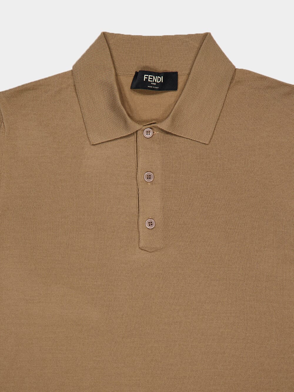 Light Brown Wool Polo Shirt