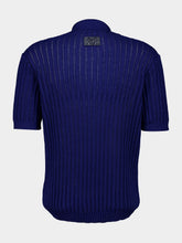 Fendi Blue Openwork Cotton Polo Shirt