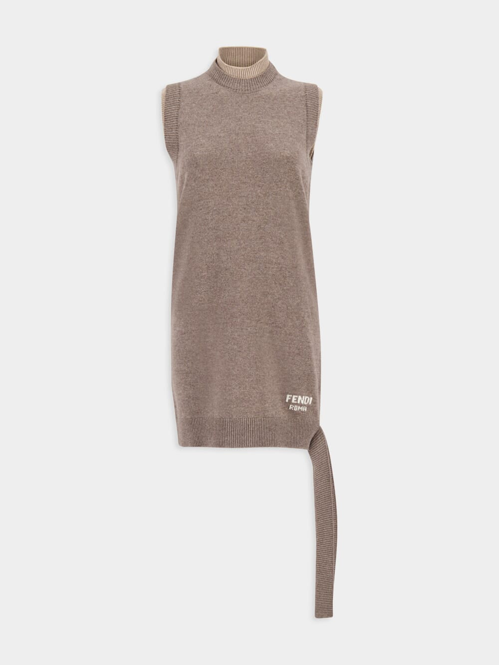 Dove Grey Wool-Cashmere Dress