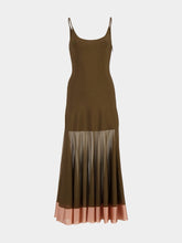 Fendi Brown Knit Maxi Dress with Contrast Hem