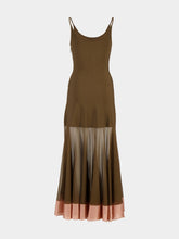Fendi Brown Knit Maxi Dress with Contrast Hem