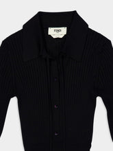 Fendi Black Wool Polo Midi Dress