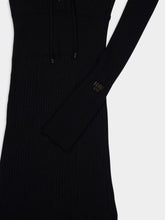 Fendi Black Wool Polo Midi Dress