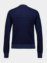 Fendi Blue FF Wool Cardigan